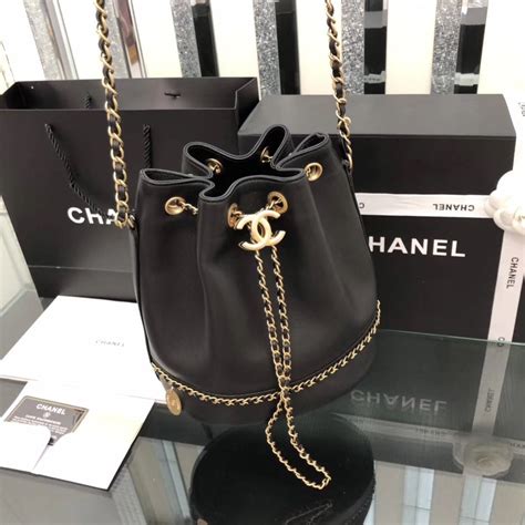 chanel 2019 drawstring bucket bag|bucket style Chanel handbags made.